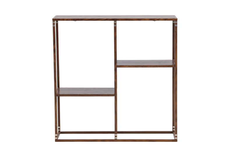 Venture Home - Staal – reol med stålramme og valnød MDF – 80×26×81 cm