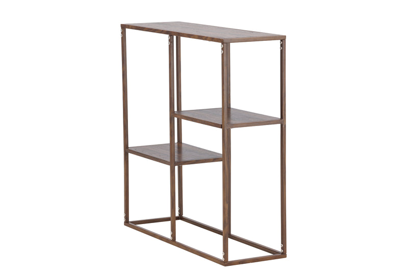 Venture Home - Staal – reol med stålramme og valnød MDF – 80×26×81 cm