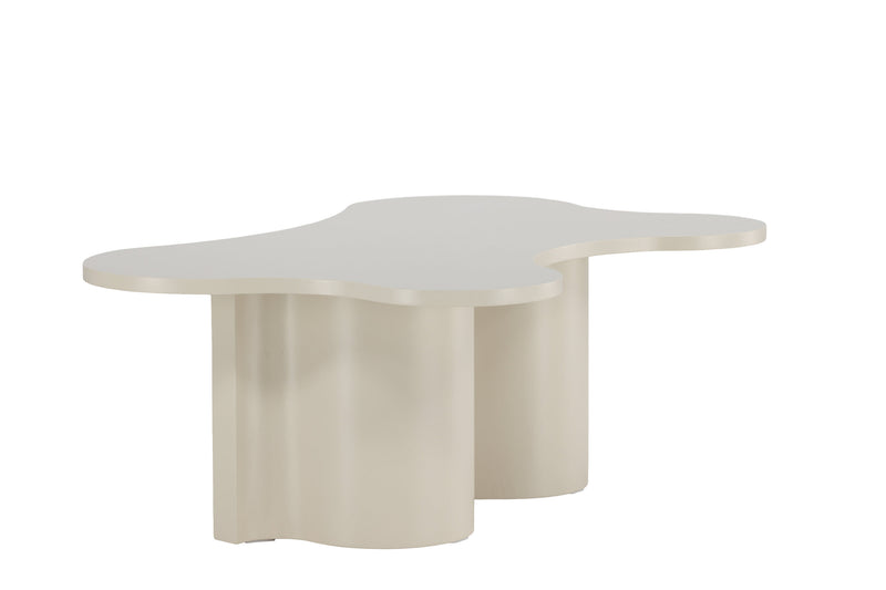 Venture Home - Flow – sofabord med organisk form – beige MDF med PU-lak – 120×80×45cm