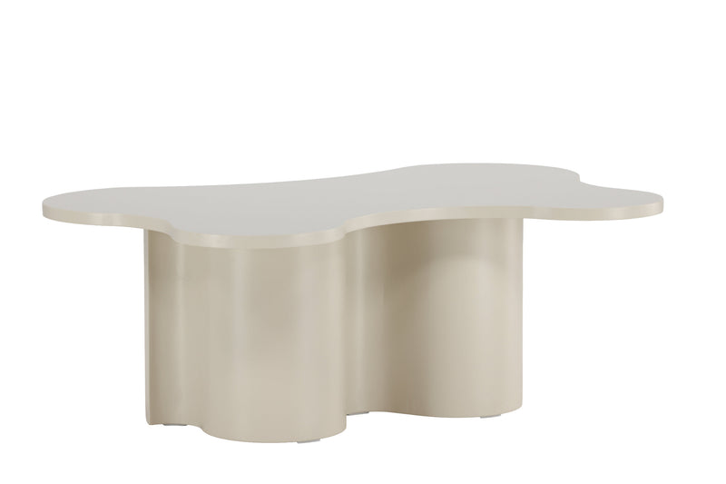 Venture Home - Flow – sofabord med organisk form – beige MDF med PU-lak – 120×80×45cm