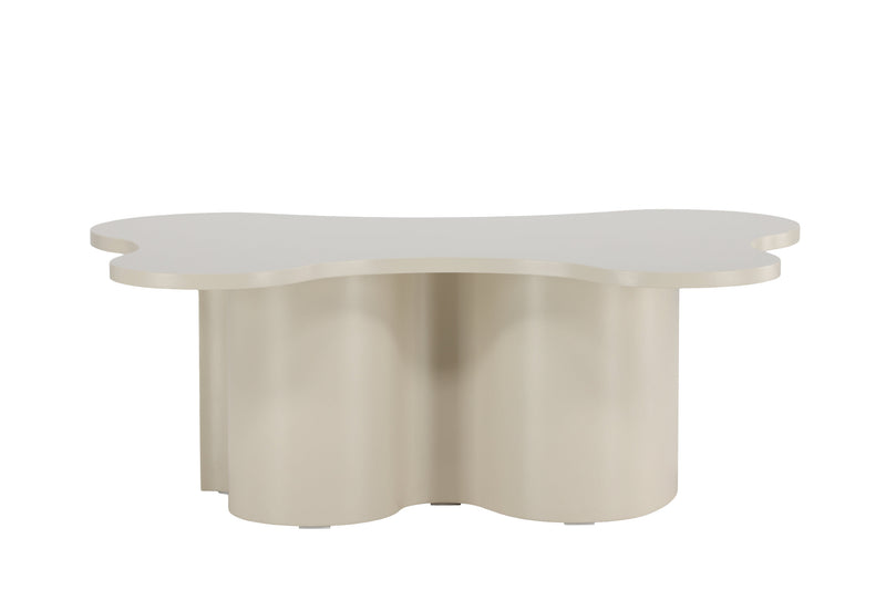 Venture Home - Flow – sofabord med organisk form – beige MDF med PU-lak – 120×80×45cm