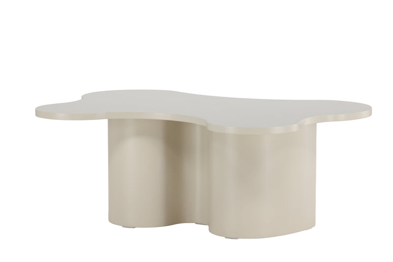 Venture Home - Flow – sofabord med organisk form – beige MDF med PU-lak – 120×80×45cm