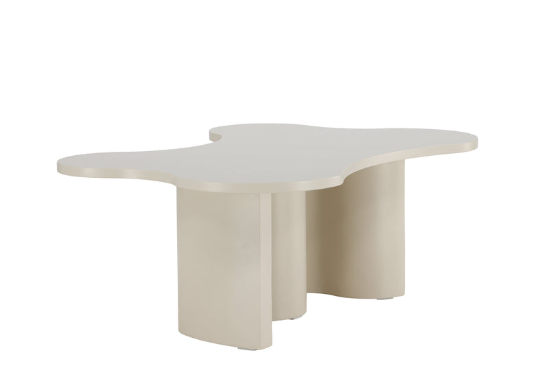 Venture Home - Flow – sofabord med organisk form – beige MDF med PU-lak – 120×80×45cm