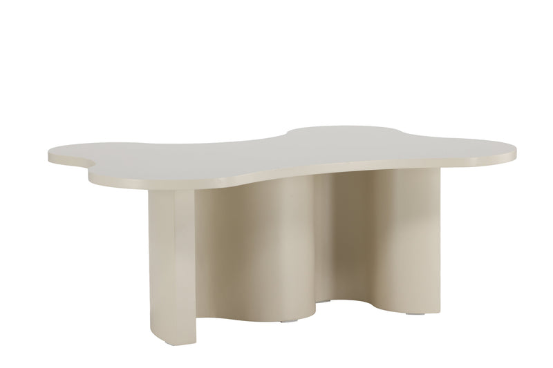 Venture Home - Flow – sofabord med organisk form – beige MDF med PU-lak – 120×80×45cm