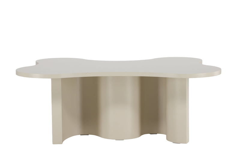 Venture Home - Flow – sofabord med organisk form – beige MDF med PU-lak – 120×80×45cm