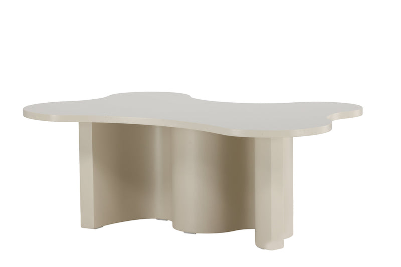 Venture Home - Flow – sofabord med organisk form – beige MDF med PU-lak – 120×80×45cm