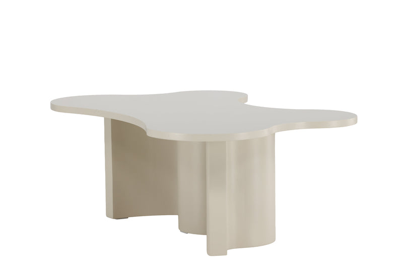 Venture Home - Flow – sofabord med organisk form – beige MDF med PU-lak – 120×80×45cm