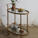 PUSH TROLLEY METAL ANTIQUE BRASS