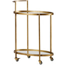 PUSH TROLLEY METAL ANTIQUE BRASS