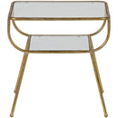 AMAZING SIDETABLE METAL/GLASS ANTIQUE BRASS