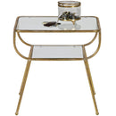 AMAZING SIDETABLE METAL/GLASS ANTIQUE BRASS