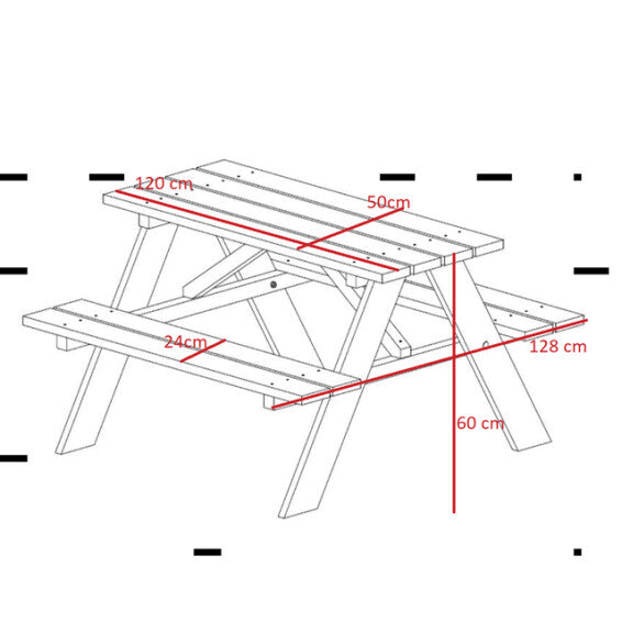 Nordic Play - Junior bord/bænksæt 42 mm, douglas