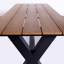 Hortus - Bord-/bænkesæt X-model teak nonwood og antracitstel, H: 72/44 x B: 151 x L: 176 cm