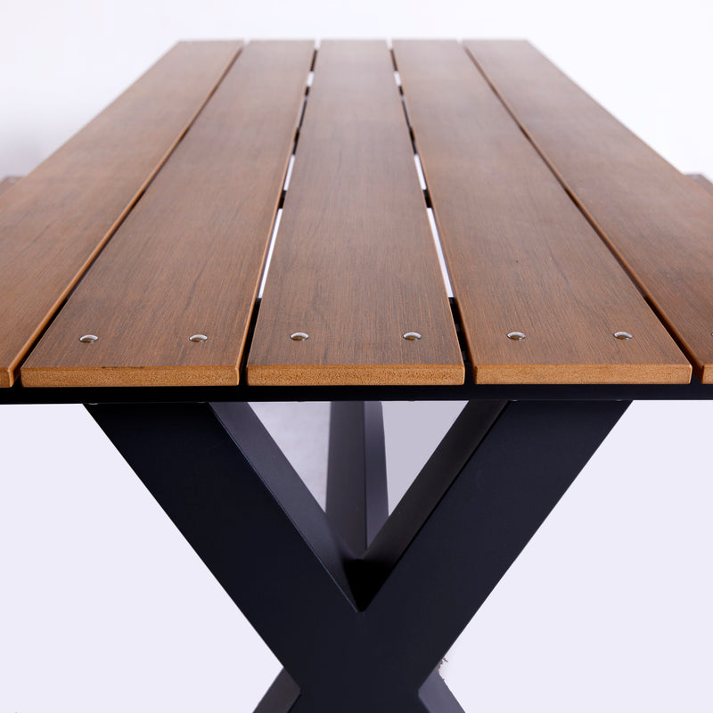 Hortus - Bord-/bænkesæt X-model teak nonwood og antracitstel