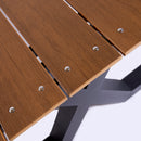 Hortus - Bord-/bænkesæt X-model teak nonwood og antracitstel, H: 72/44 x B: 151 x L: 176 cm