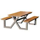 Hortus - Bord-/bænkesæt X-model teak nonwood og antracitstel