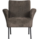 MUSE ARMCHAIR COARSE WOVEN FABRIC GREY/BROWN