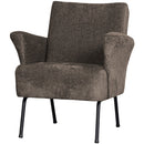 MUSE ARMCHAIR COARSE WOVEN FABRIC GREY/BROWN