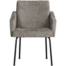 MOUNT DINING CHAIR WITH ARMREST COARSE WOVEN FABRIC TAUPE