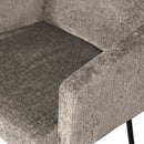 MOUNT DINING CHAIR WITH ARMREST COARSE WOVEN FABRIC TAUPE