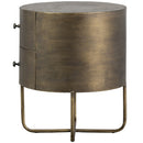 GLOSSY ROUND SMALL CABINET METAL ANTIQUE BRASS