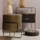GLOSSY ROUND SMALL CABINET METAL ANTIQUE BRASS