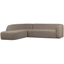 SLOPING CORNER SOFA LEFT LIGHT BROWN MELANGE