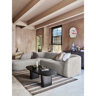 SLOPING CORNER SOFA LEFT OFF WHITE MELANGE