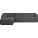 SLOPING CORNER SOFA LEFT GREY/BLACK MELANGE