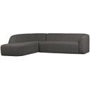 SLOPING CORNER SOFA LEFT GREY/BLACK MELANGE