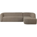 SLOPING CORNER SOFA RIGHT LIGHT BROWN MELANGE