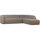 SLOPING CORNER SOFA RIGHT LIGHT BROWN MELANGE