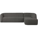 SLOPING CORNER SOFA RIGHT GREY/BLACK MELANGE