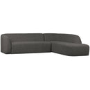 SLOPING CORNER SOFA RIGHT GREY/BLACK MELANGE