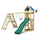 Jungle Gym - Legetårn Jungle Gym Patio m/2-Climb Module 200 og grøn rutsjebane