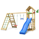 Jungle Gym - Legetårn Jungle Gym Cocoon m/2-Climb Module 200 og blå rutsjebane