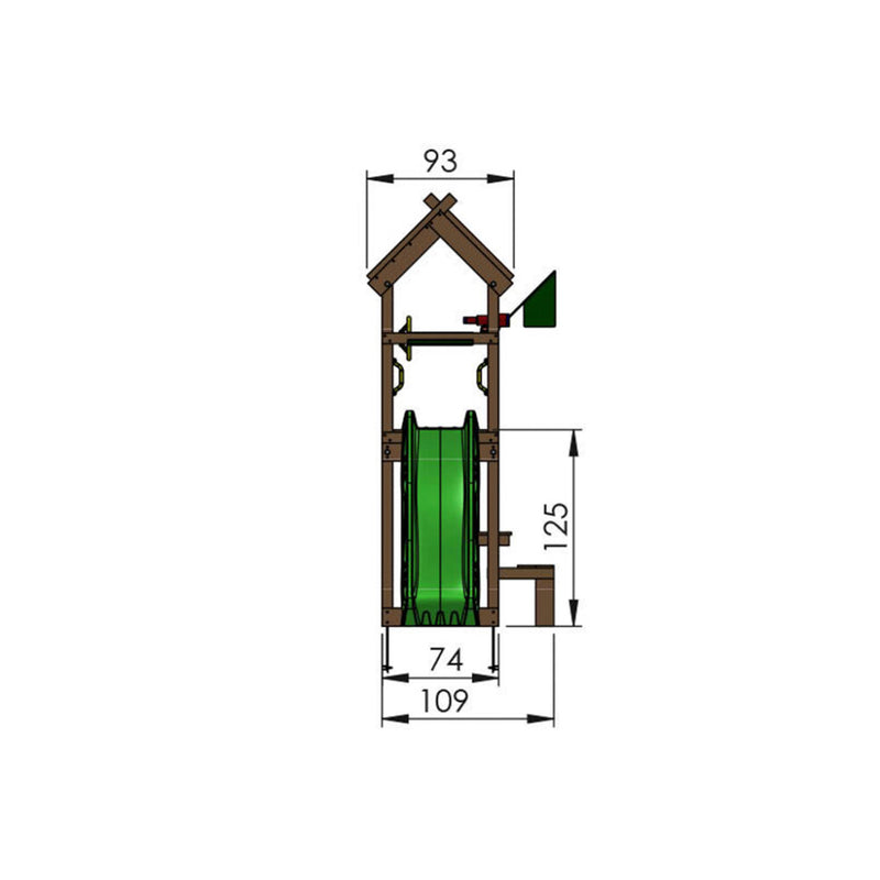 Jungle Gym - Legetårn Jungle Gym Totem m/rød rutschebane