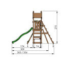 Jungle Gym - Legetårn Jungle Gym Totem m/2-klatre modul 200 og rød rutschebane