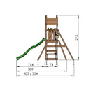 Jungle Gym - Legetårn Jungle Gym Totem m/2-gynge modul 200 og rød rutschebane