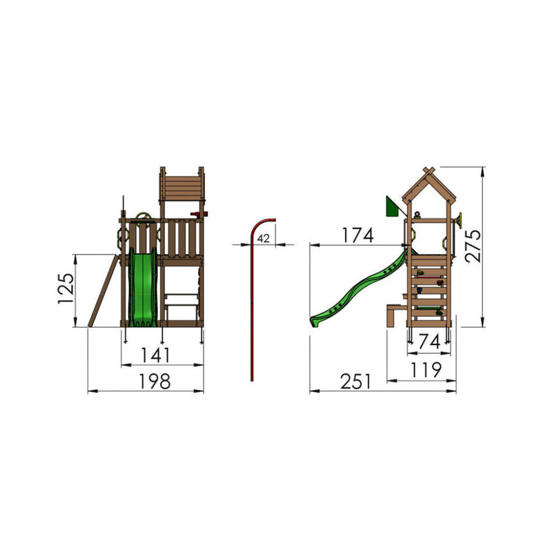Jungle Gym - Legetårn Jungle Gym Teepee m/gul rutschebane