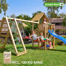 Jungle Gym - Legetårn Jungle Gym Cubby m/2-Climb Module 220, 120 kg sand og blå rutschebane