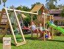 Jungle Gym - Legetårn Jungle Gym Cubby m/2-Climb Module 220, 120 kg sand og grøn rutschebane