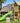 Jungle Gym - Legetårn Jungle Gym Cubby m/grøn rutschebane og120 kg sand