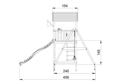 Jungle Gym - Legetårn Jungle Gym Sierra 2.1 m/2-Climb Module 220 og grøn rutschebane