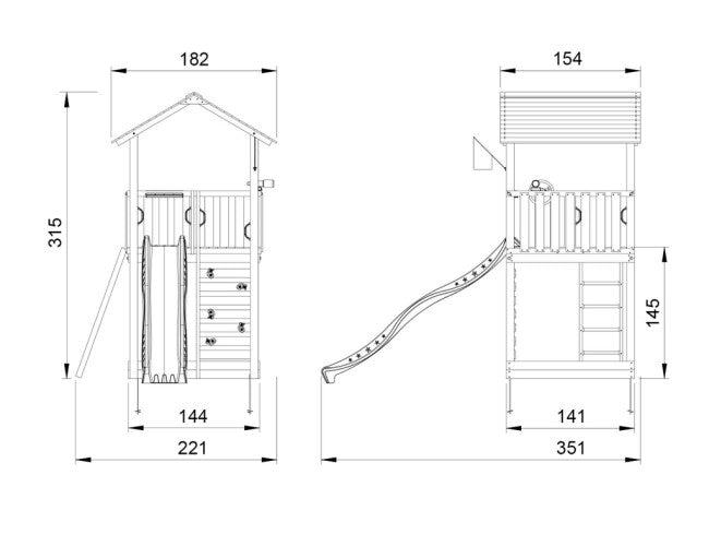 Jungle Gym - Legetårn Jungle Gym Sierra 2.1 m/grøn rutschebane