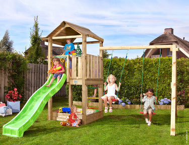 Jungle Gym - Legetårn Jungle Gym House 2.1 m/2-Swing Module 220 ekskl. rutschebane