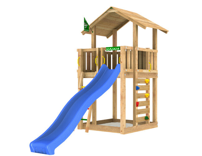Jungle Gym - Legetårn Jungle Gym Chalet 2.1 m/grøn rutschebane