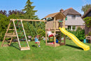 Jungle Gym - Legetårn Jungle Gym Cottage 2.1 m/2-Climb Modul 220 og gul rutschebane