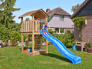 Jungle Gym - Legetårn Jungle Gym Cottage 2.1 m/blå rutschebane og 120 kg sand