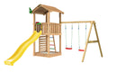 Jungle Gym - Legetårn Jungle Gym Cottage 2.1 m/2-Swing Modul 220 og gul rutschebane
